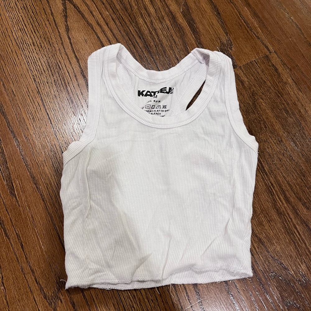 Katie J NYC White Cropped Tank